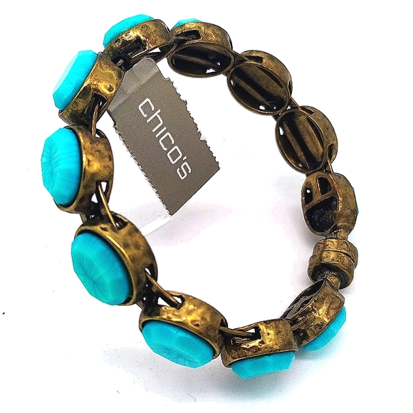 $39 CHICOS Turquoise Rasa Bangle Bracelet - NWT. *FIRM PRICE* - Picture 2 of 5